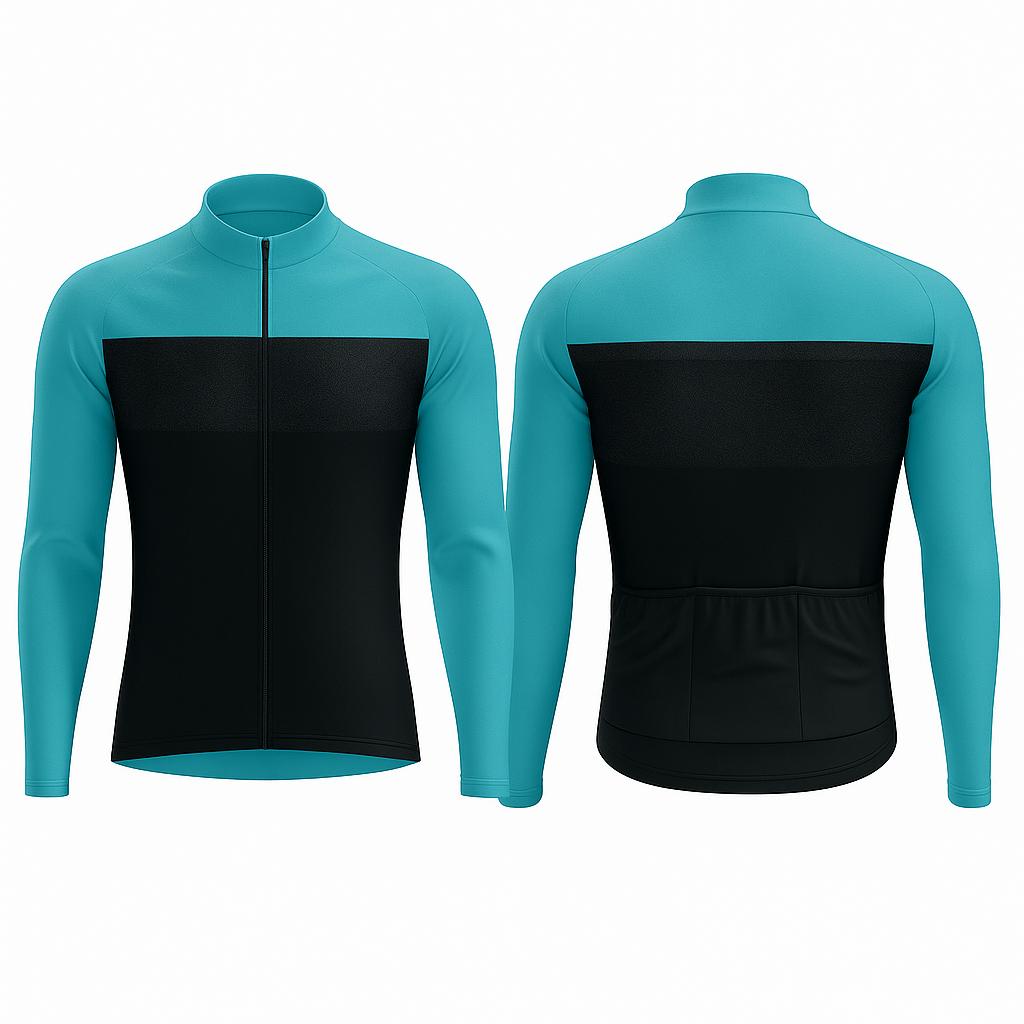 JJ Super Cyclist Black Accent Long Sleeve Cycling Jersey