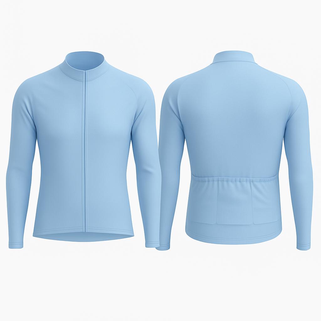 JJ Super Cyclist One Color Long Sleeve Cycling Jersey