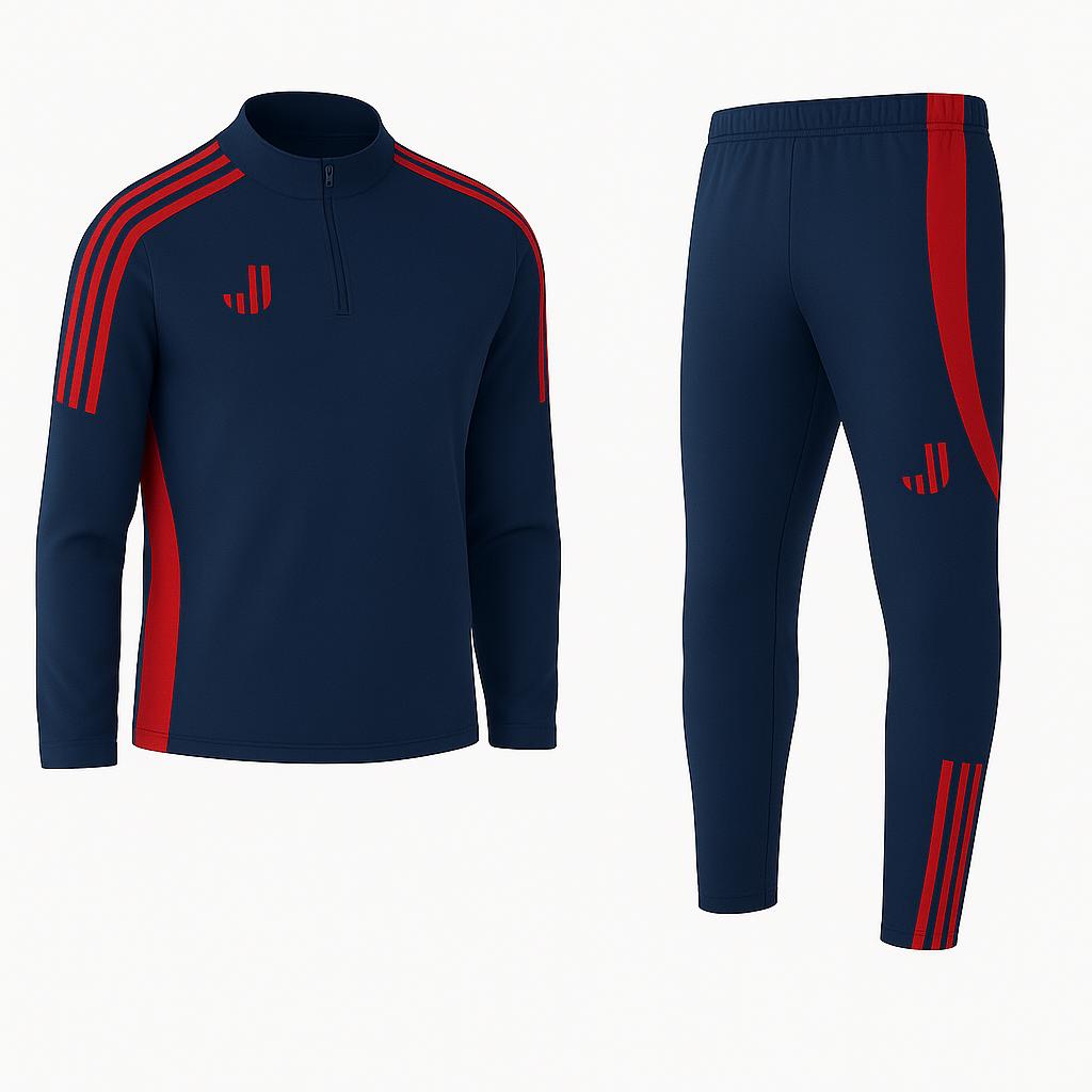 Kid's Striped Jersey and Jersey Slim-Fit Training Tracksuit