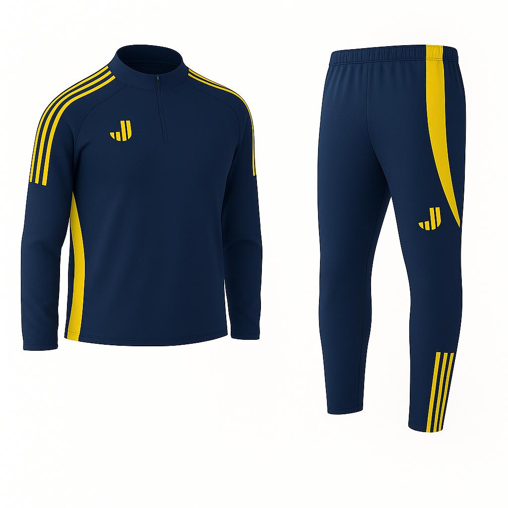 Kid's Striped Jersey and Jersey Slim-Fit Training Tracksuit