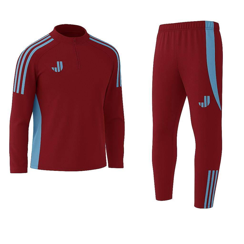 Kid's Striped Jersey and Jersey Slim-Fit Training Tracksuit