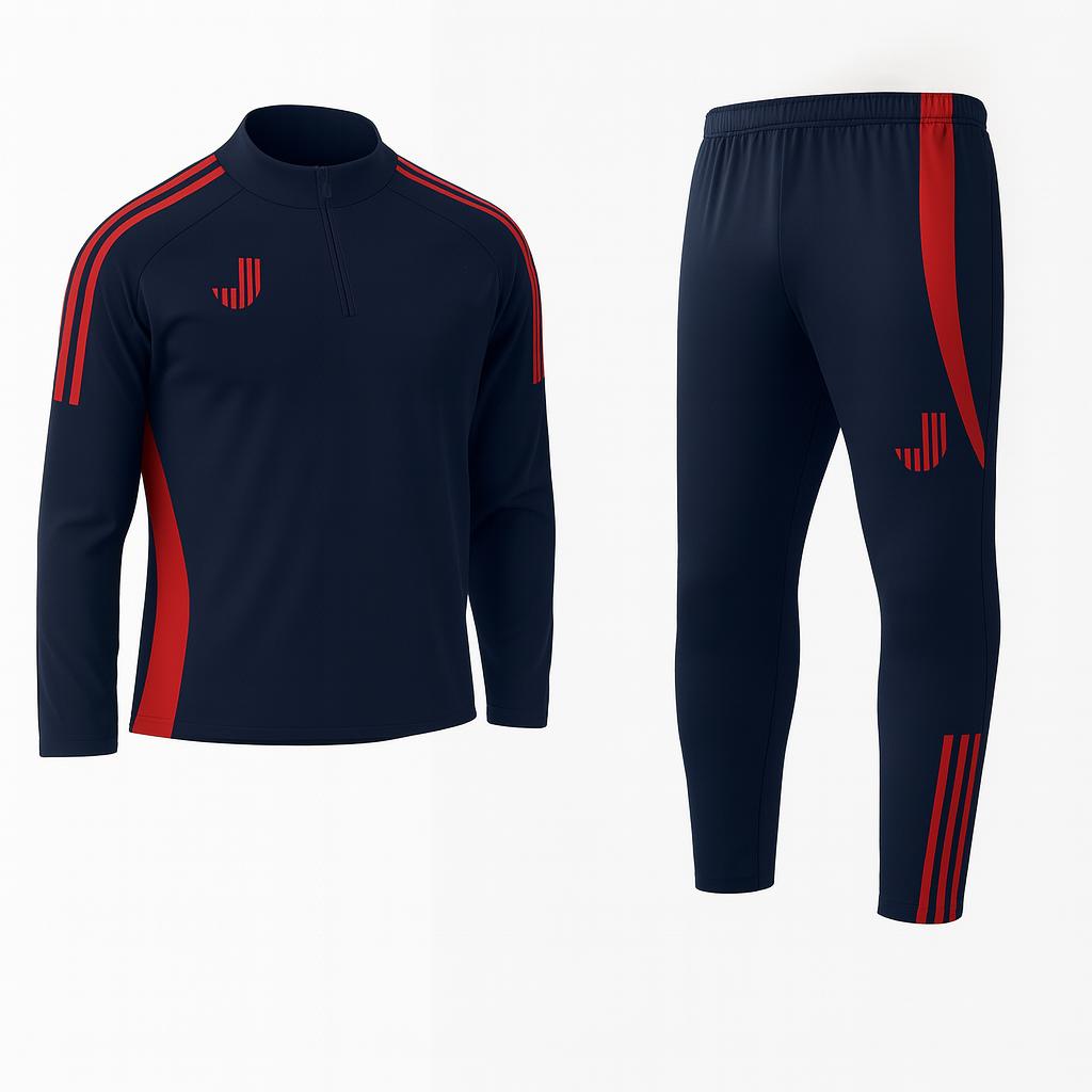 Kid's Striped Jersey and Jersey Slim-Fit Training Tracksuit