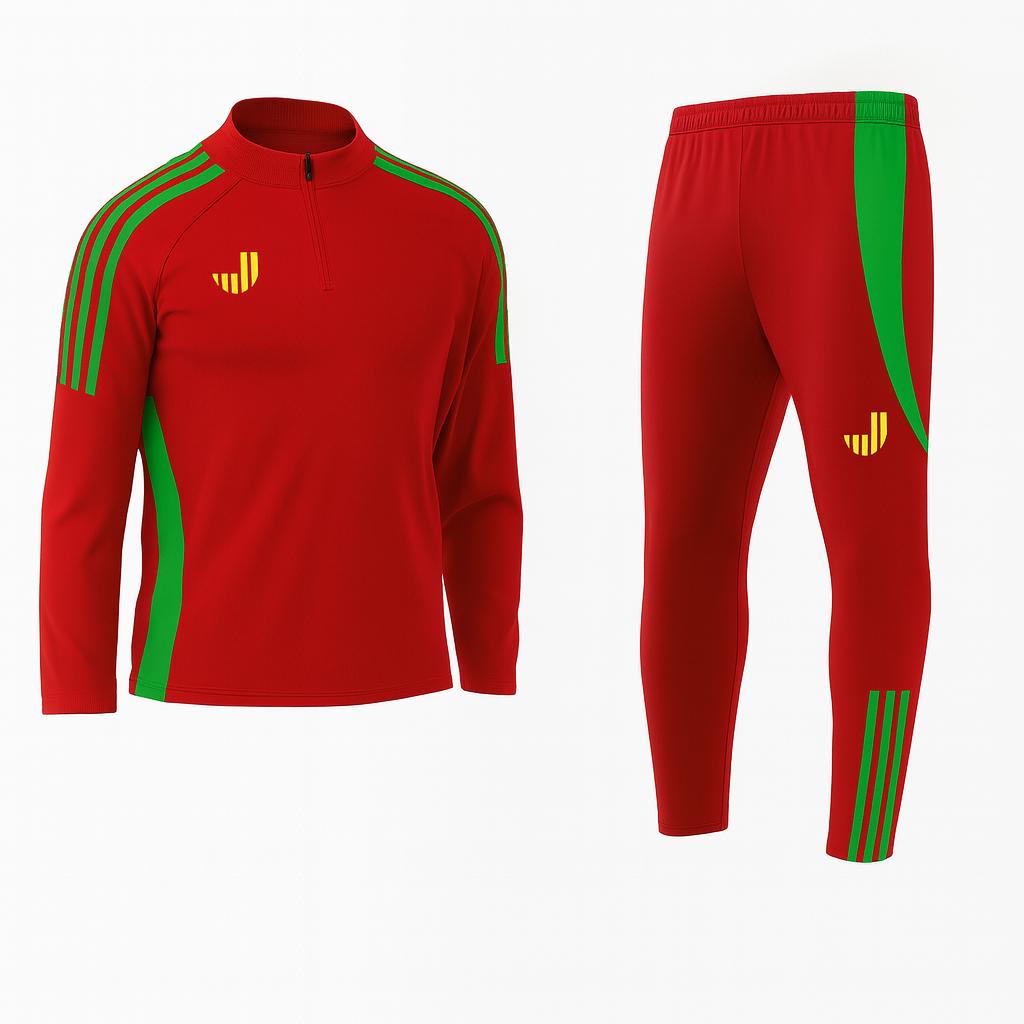 Kid's Striped Jersey and Jersey Slim-Fit Training Tracksuit