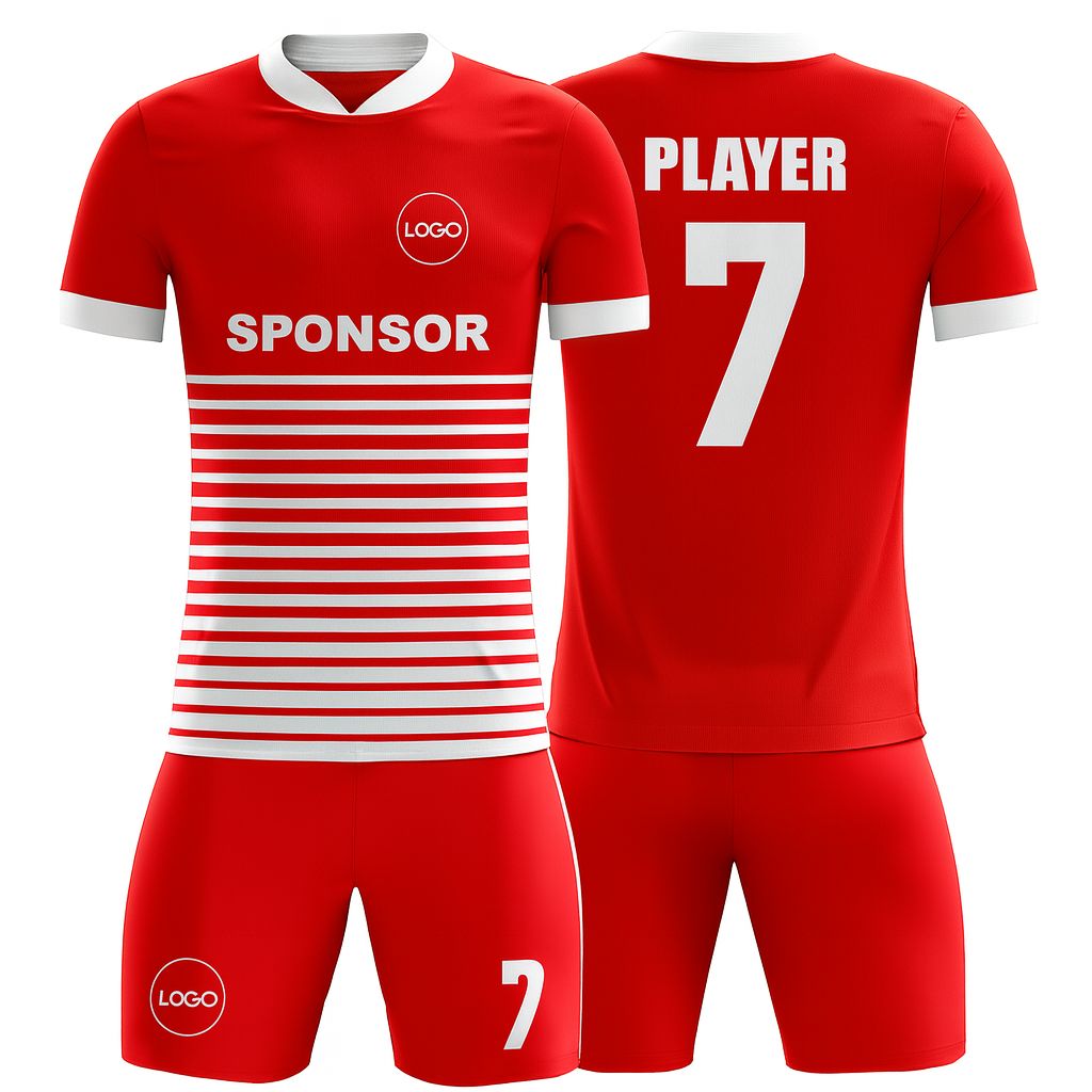 Kid's Soccer Jersey - Aqua Stripe
