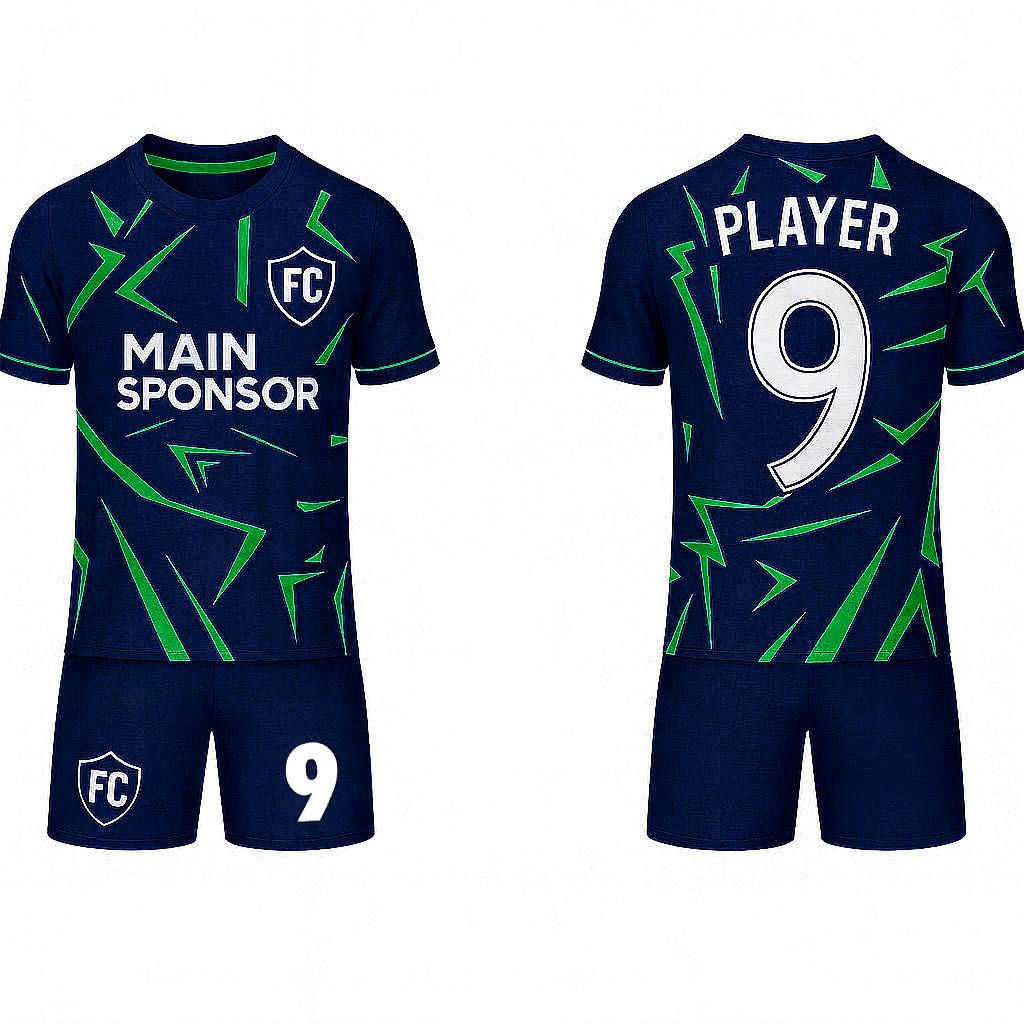 JJ Geometric Patterned Rugby Soccer Jersey (Navy Base)