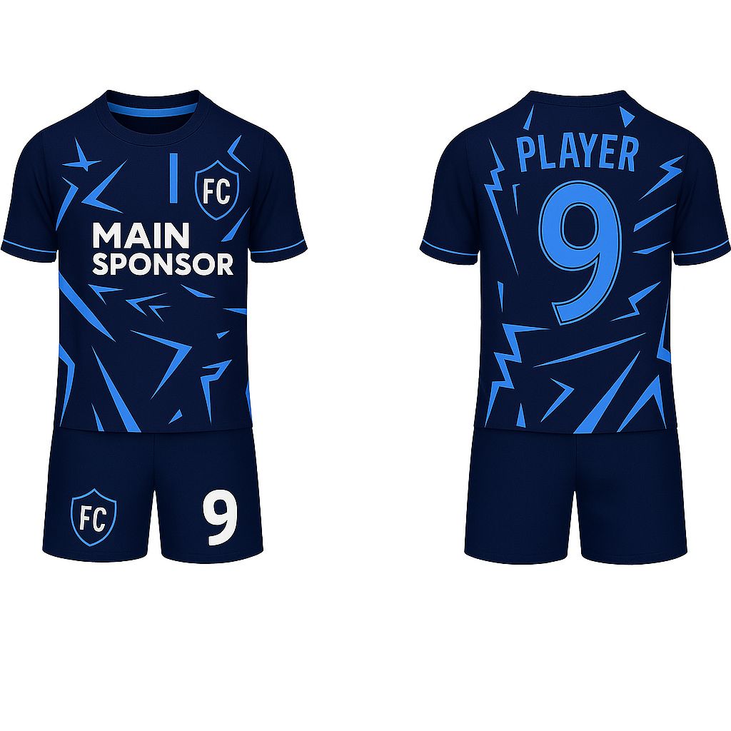 JJ Geometric Patterned Rugby Soccer Jersey (Navy Base)