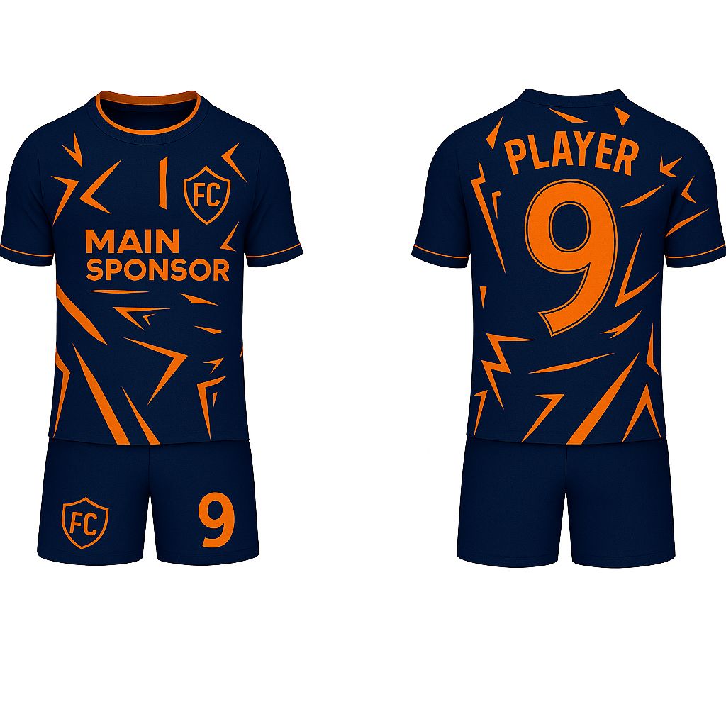 JJ Geometric Patterned Rugby Soccer Jersey (Navy Base)