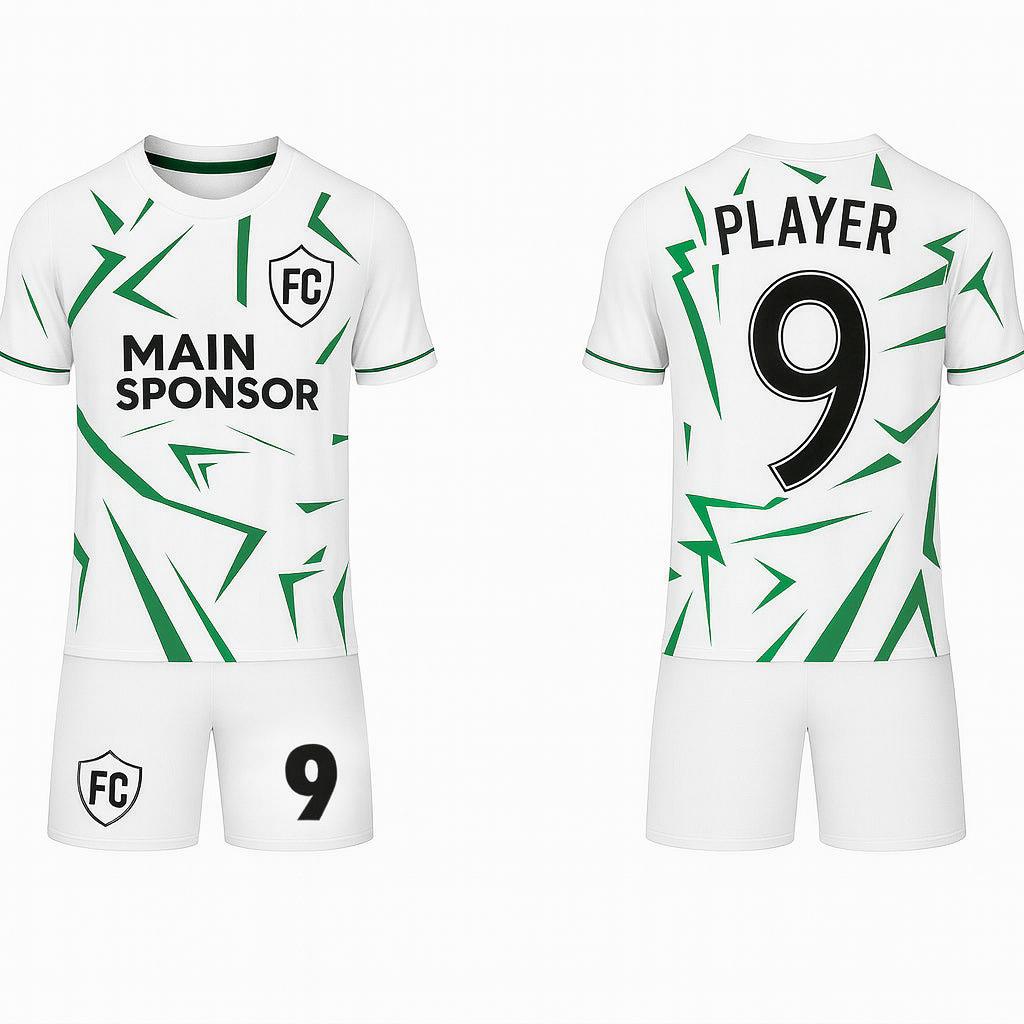 JJ Geometric Patterned Rugby Soccer Jersey (White Base)