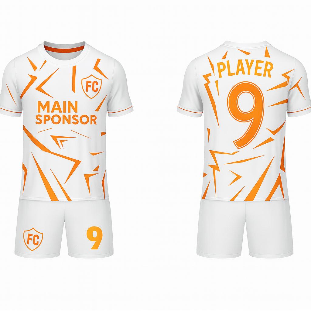 JJ Geometric Patterned Rugby Soccer Jersey (White Base)