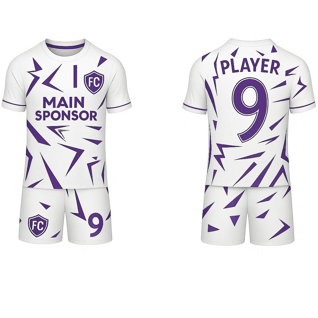 JJ Geometric Patterned Rugby Soccer Jersey (White Base)