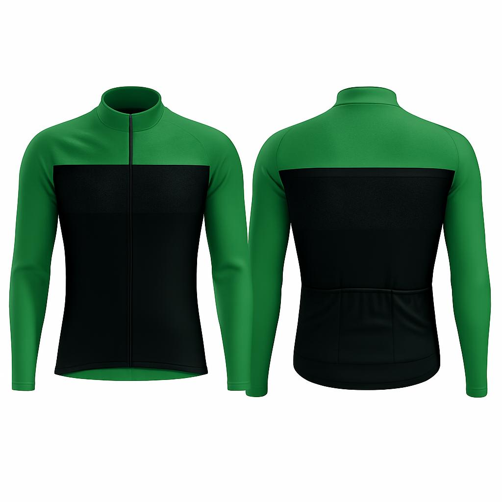 JJ Super Cyclist Black Accent Long Sleeve Cycling Jersey