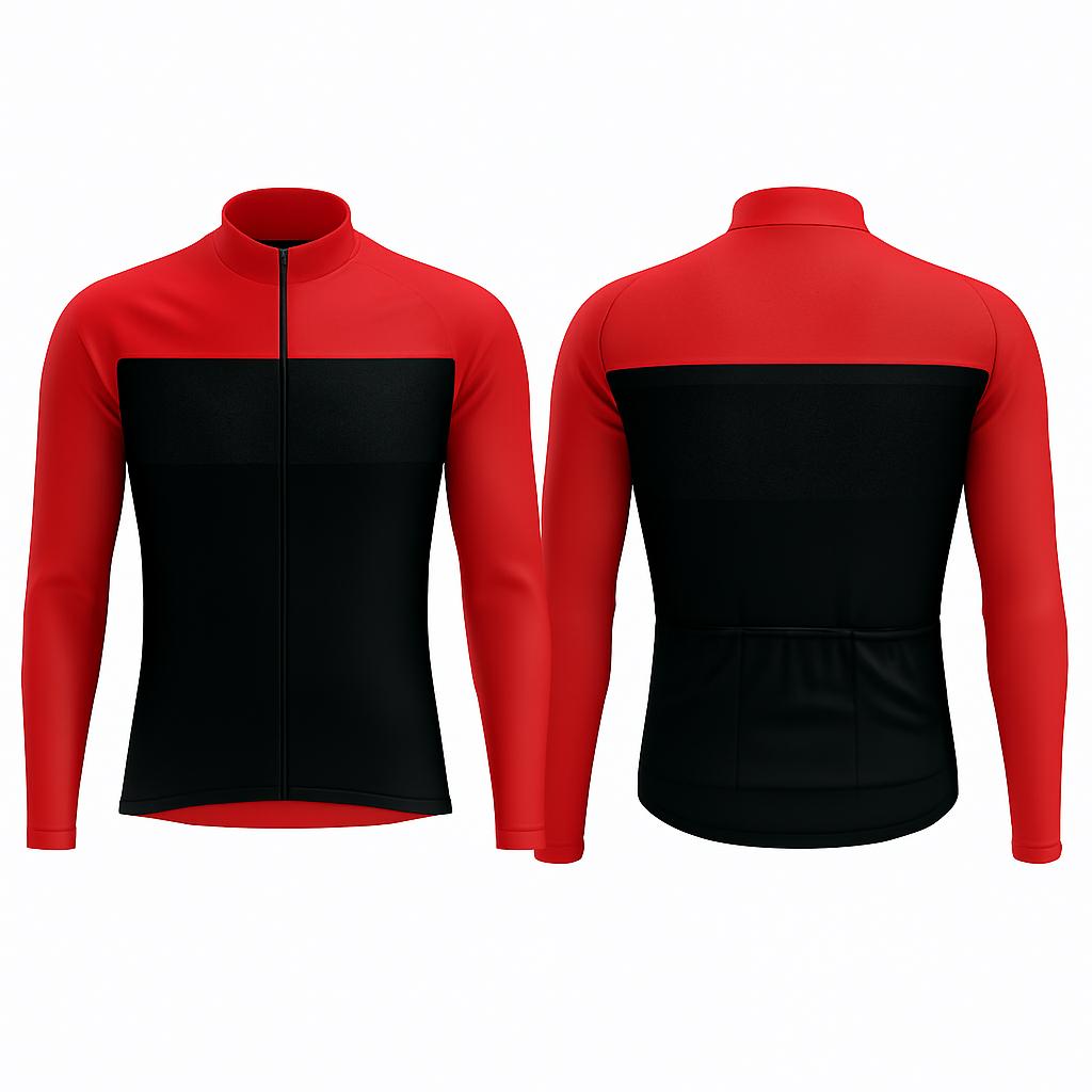 JJ Super Cyclist Black Accent Long Sleeve Cycling Jersey