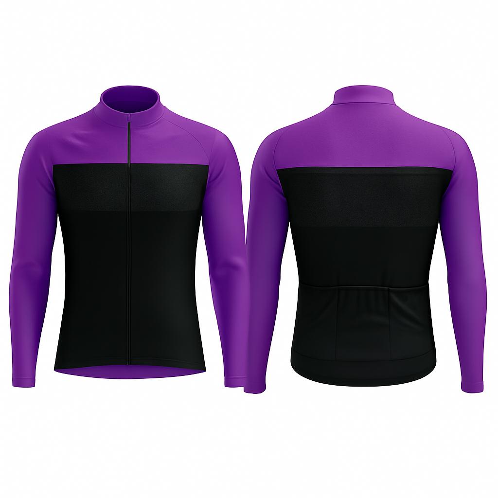 JJ Super Cyclist Black Accent Long Sleeve Cycling Jersey