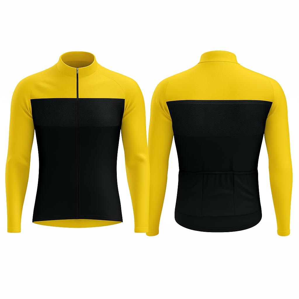 JJ Super Cyclist Black Accent Long Sleeve Cycling Jersey