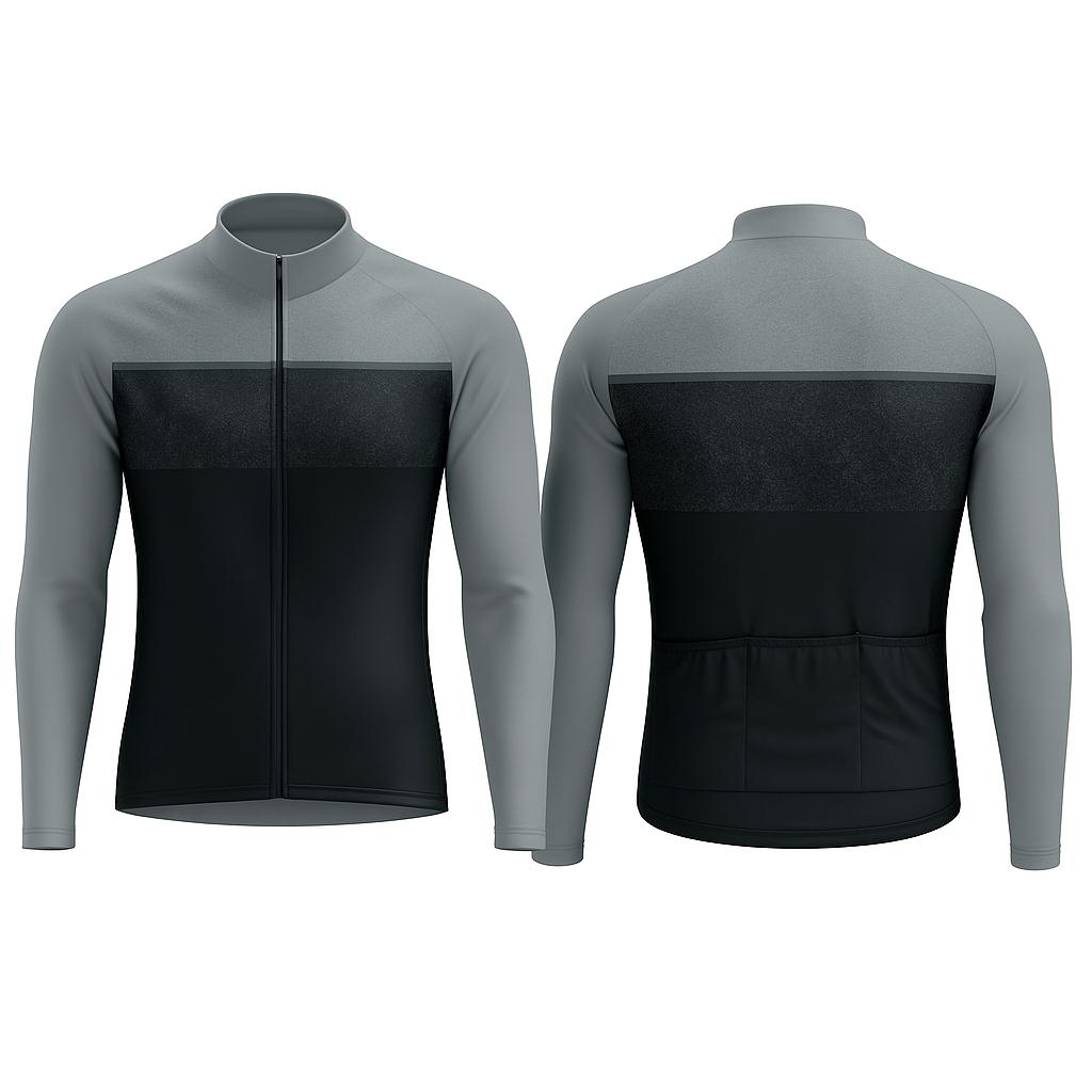 JJ Super Cyclist Black Accent Long Sleeve Cycling Jersey