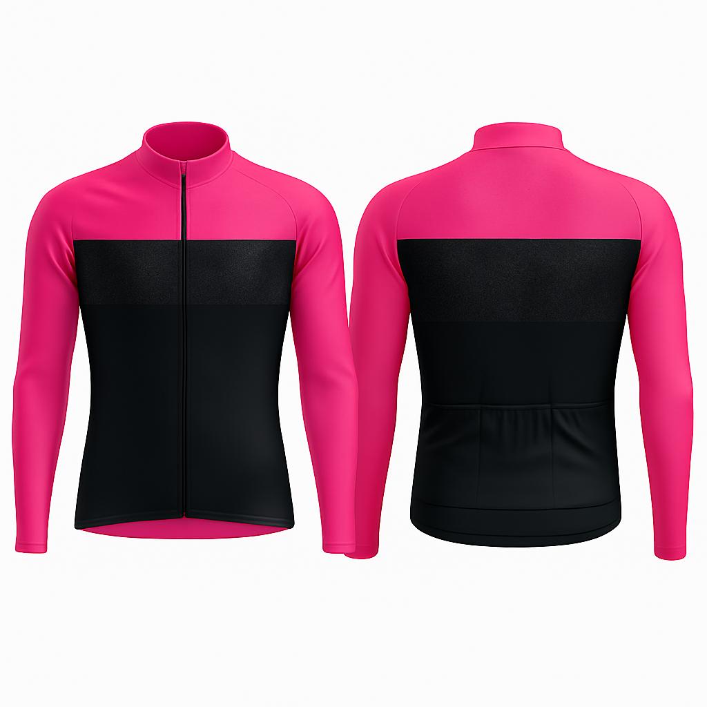 JJ Super Cyclist Black Accent Long Sleeve Cycling Jersey