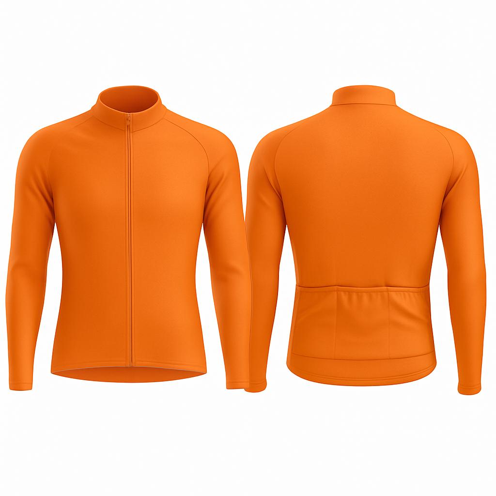 JJ Super Cyclist One Color Long Sleeve Cycling Jersey
