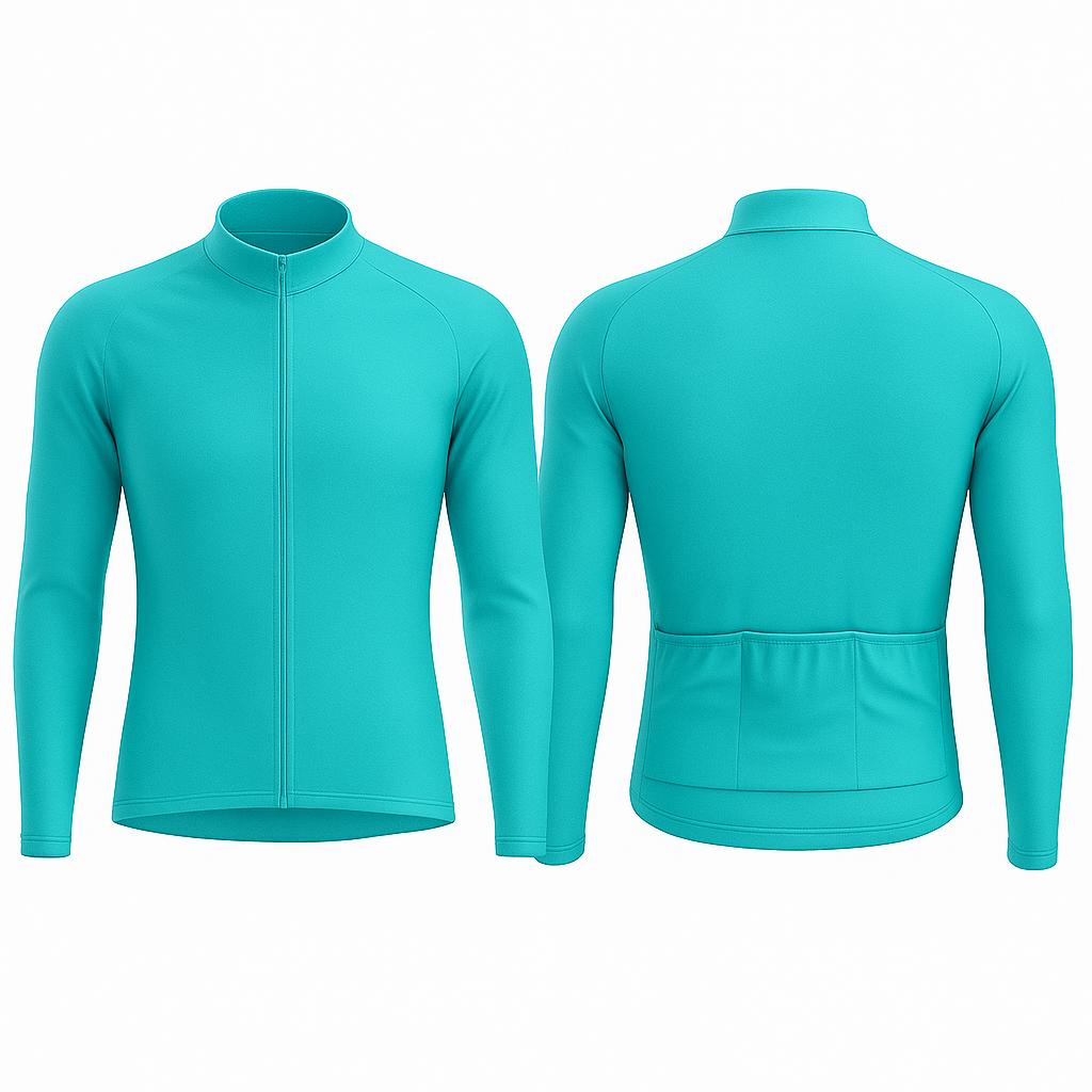 JJ Super Cyclist One Color Long Sleeve Cycling Jersey