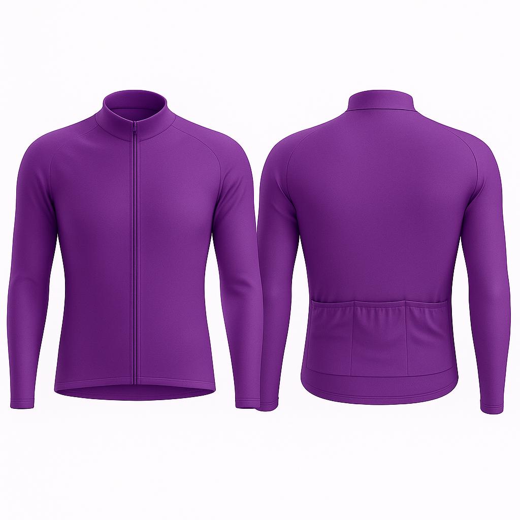 JJ Super Cyclist One Color Long Sleeve Cycling Jersey