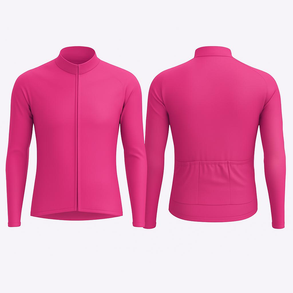 JJ Super Cyclist One Color Long Sleeve Cycling Jersey